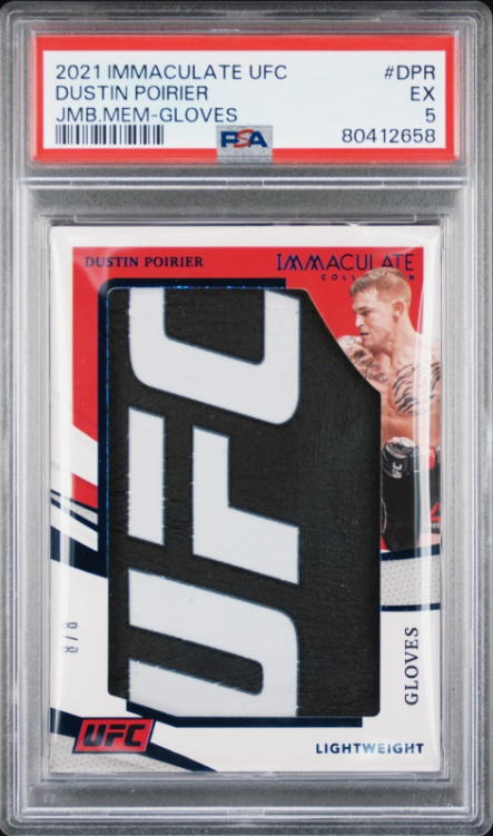2021 PANINI IMMACULATE COLLECTION JUMBO MEMORABILIA DPR DUSTIN POIRIER GLOVES